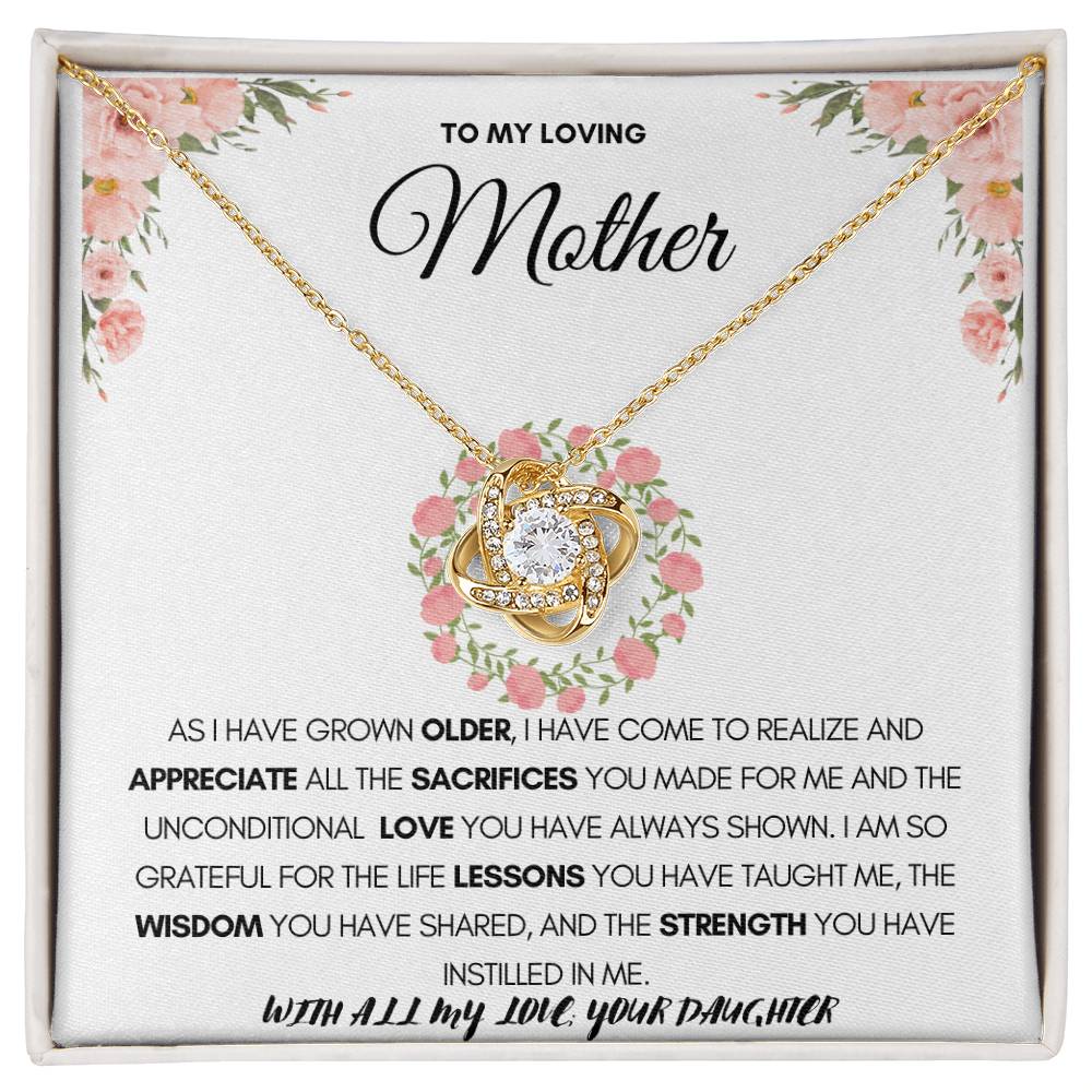 Necklace for mom “appreciate all the sacrifices”