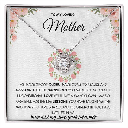 Necklace for mom “appreciate all the sacrifices”