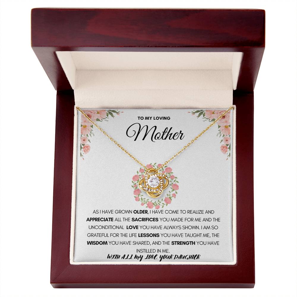 Necklace for mom “appreciate all the sacrifices”