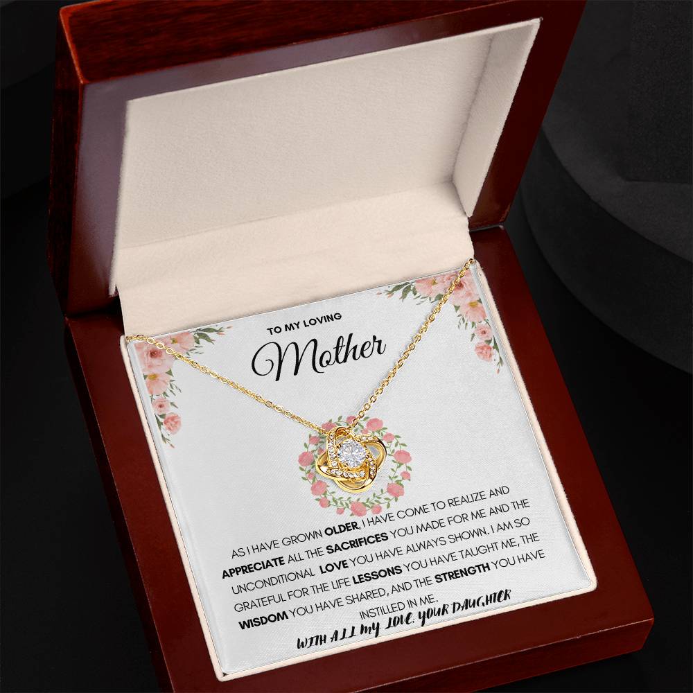 Necklace for mom “appreciate all the sacrifices”